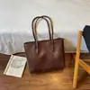 2026 Nova Moda Outono Retrô Mesclado Bolsa de Ombro Único para o Dia a Dia, Bolsa Tote, Grande Capacidade, Bolsa de Mão