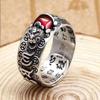 Anillo de moda para hombre Xiangyun retro de boca abierta dominante, combinación de anillos apilables, anillo individual para hombre, anillo abierto desgastado