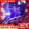 Grande Modelo de Trem a Vapor Retrô Exposição de Ponto Turístico Trem Luminoso Tema de Carro Restaurante Temático Pousada Parque Construção