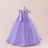 2025 Nuevo Vestido Infantil Europeo y Americano Vestido de Gala para Niñas Vestido para Actuación de Piano Vestido Tutú de Malla Bordada