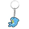 Chaveiro de Metal com Pingente de Animal Série Chá de Leite Desenho Animado, Pingente de Borracha Macia PVC, Pequeno Presente