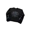 Ins Transfronterizo Europeo y Americano Estampado de Patrón Retro Americano Oscuro Gótico Calle Alta Casual Versátil Sudadera Camiseta de Manga Larga