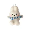 Nuevo Lindo Bufanda de Dibujos Animados Conejito Blanco Peluche Muñeco Llavero Colgante para Bolsos de Niñas