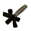 Luz de luxo vintage veludo laço hairpin pequeno Chanel estilo cinza strass estilo avançado bangs clip uma palavra clipe lateral para as mulheres