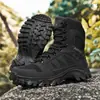 Venta Directa Transfronteriza de Botas Nuevas para Hombre para Entrenamiento Off-Road, Senderismo, Botas de Combate, Botas Cómodas y Resistentes al Desgaste con Suela Gruesa, Zapatos de Senderismo, Negro