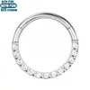 Anillo de titanio grado implante F136 para la nariz anillo de nariz aretes de moda con circonita anillo sin costuras CNC anillo para el tabique anillo para el cartílago de la oreja