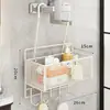 Estante para ducha de baño, estante colgante sin perforaciones para cuarto de ducha, cesta de almacenamiento multifuncional para champú y gel de ducha