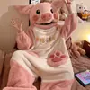 Pijama de una pieza 2026 para mujer, Felpa de coral, Engrosado, Otoño e Invierno, Lindo Totoro de dibujos animados, Con capucha, Se puede usar afuera, Suave