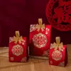Caja de dulces con el carácter chino rojo de "felicidad", caja de regalo de boda, recuerdo de compromiso, artículos de boda, empaquetado individualmente