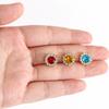 Hebilla de Estrás con Forma de Flor de Cristal Diamante Cosido a Mano Diamante Redondo Flor Placa Garra Diamante DIY Accesorios de Ropa Flor de Diamante Garra de Girasol de Doble Capa