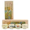 Taza de Té de Cerámica Tendencia Nacional Qianli Jiangshan Taza de Maestro Color Beige Horno Ru Pieza Abierta Taza de Té Taza de Degustación Juego de Regalo
