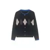 Cárdigan de Punto a Cuadros Estilo Coreano para Mujer, Otoño, Falso Dos Piezas, Cuello Redondo, Adelgazante, Versátil, Temperamento, Top Casual de Manga Larga