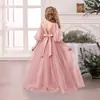 Exclusivo Transfronterizo Fiesta de Cumpleaños de Niña Vestido de Noche Performance de Piano Falda Larga Esponjosa Falda de Dama de Boda para Niña