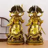 Estatueta de Bronze Guan Gong, Estátua de Guan Gong de Kowloon, Artesanato para Adoração Doméstica do Santo Marcial