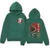 Sudadera con capucha estampada con diseño de marca de moda y elemento japonés es simple y versátil