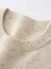 Nuevo Suéter de Punto de Cuello Redondo 100% Cachemira Otoño/Invierno 2026 Manga Larga para Mujer Colorido de Puntos Corte Holgado Top de Cachemira