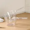 Nova e melhorada concha de água doméstica, com design mais fundo e espesso, cabo longo, tamanho grande, plástico transparente, ideal para pegar água na cozinha ou para lavar o cabelo