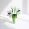 Flores pequeñas artificiales de cristal, calas, rosas, lirios, peonías y pájaros, juego de adorno de flores eternas, regalos extranjeros transfronterizos