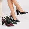 Tacones Altos Elegantes de Punta Otoño Nuevo Puntera Abierta Espalda Descubierta Moda Diseño de Nicho Sandalias de Tacón Grueso Tacones para Mujer Transfronterizos
