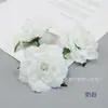Camelia Artificial con Hojas, Flor Pequeña de Rosa de Seda, Decoración de Caja de Regalo de Boda, Tocador Étnico, Fabricación de Flores para Muñeca