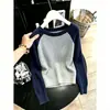 Suéter de Manga Raglan Estilo Coreano Feminino Outono Solto Estilo Preguiçoso Gola Redonda Tricô Simples para o Dia a Dia Camiseta de Base Pulôver
