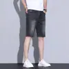 Nuevos Pantalones Cortos de Mezclilla Finos de Verano para Hombre 2026, Tendencia Ajuste Delgado Recto Elástico Casual de Longitud Media