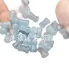 Pedras Soltas de Jade em Formato de Bambu Água-Marinha Quartzo Azul Rocha de Jade Acessórios para Joias DIY Contas de Jade