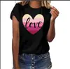 Nova camiseta casual estampada de manga curta solta estilo europeu e americano para mulheres 2
