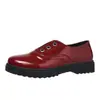 Moda Femenina 2026 Suela Gruesa Comercio Exterior Talla Grande Modernos Zapatos Individuales Color Borgoña Primavera Talla Grande Mocasines Estilo Británico