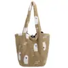 Estilo Coreano Nueva Moda Casual Bolso Tote de Lana de Gran Capacidad Bolso de Hombro Pequeño Fresco y Lindo Estilo Dopamina