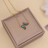 Collar de Mariposa con Gradiente Multicolor Estilo Transfronterizo para Mujer, Collar de Moda Personalizado, Cadena Sencilla y Moderna para Clavícula N822