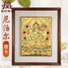 Buda Yuan Hui Buda Mãe Verde Figura Pintada à Mão Thangka Pintura de Parede Xizang Mineral Nepal Cartão Dourado Pintura Dourada Pintura Decorativa para Sala de Estar