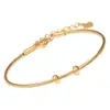 Pulsera de Acero Inoxidable Chapado en Oro de 18K al Vacío Joyería DIY Hecha a Mano Cuentas de Esmalte Transferido Pulsera de Cuentas