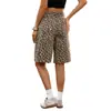 Roupas Femininas Europeias e Americanas E-commerce Transfronteiriço Estação Independente Amazon Nova Estampa de Leopardo Moda Shorts Jeans de Cinco Pontos Calças Casuais Tendência