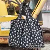 Bolso de Rayas a Cuadros Oversize Bolso de Compras Plegable Japonés Ecológico Bolso de Compras Impermeable de Nailon Bolsa de Almacenamiento Bolsa de Viaje