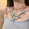 Colar Estrela-do-Mar Boêmio Moda Estilo Férias Corrente para Clavícula Moda Nicho Joias de Alto Padrão Temperamento Atacado para Mulheres