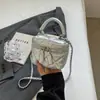 Bolsos Texturizados para Mujer 2024 Nuevo de Moda Versátil Bolso Cruzado Cadena de Rombo Bolso Cuadrado Pequeño Bolso de Mano de Moda