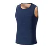 Chaleco térmico con forro de polar para hombre, engrosado para mayor calidez, capa base de invierno, retiene el calor y bloquea la temperatura, diseño de cuello redondo