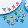 Paquete Mixto Transfronterizo de 14 Piezas de Colgantes de Estrella de Cinco Puntas con Goteo de Aceite de 7 Colores Materiales para Accesorios de Joyería de Pulsera Creativa DIY Llavero