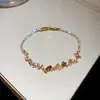 Pulsera de Flor Estrella de Zirconia Bañada en Oro Real, Pulsera de Lujo Ligero de Gama Alta, Joyería de Mano de Moda y Elegante con un Diseño Único