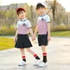 Ropa de Clase de Verano Uniformes Escolares para Niños Ropa Nueva de Jardín de Infancia Ropa de Clase para Estudiantes de Primaria Conjunto de Dos Piezas Rayado para Niños y Niñas