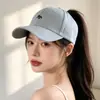 Gorra de Béisbol Bordada Nueva de Medio Abierto Primavera/Verano, Se Puede Atar en una Cola de Caballo Alta, Circunferencia de Cabeza Grande Hace que el Rostro Parezca Más Pequeño, Sombrero para el Sol