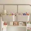 Cesta colgante para mesita de noche de dormitorio Caja de almacenamiento para cabecera sin taladro Estante para litera superior de estudiante Artefacto de almacenamiento para teléfono y artículos varios