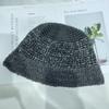 Gorro de lana tejido a crochet hecho a mano estilo celebridad de internet para hombre y mujer, de moda casual para otoño e invierno, tipo cubo, cálido, estilo pescador