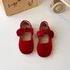 Zapatos de Princesa Negros para Niñas Estilo Nuevo Primavera 2026 Zapatos Pequeños de Cuero Rojos para Niños Zapatos Mary Jane de Suela Suave Zapatos Planos para Bebé