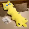 Nova Almofada de Gato Preto Desenho Animado para Meninas no Quarto para Dormir com Pernas Dobradas, Almofada Longa na Cama para Usar Celular e Assistir Séries