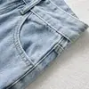 Ins Ropa de mujer estilo europeo y americano al por mayor 2026 Otoño nuevo jeans de pierna ancha sueltos lavados cepillados con estampado de corazón
