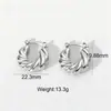 Pendientes de Aro Cruzados St.Delan Forma de C Croissant Moda Europea y Americana Acero Inoxidable Chapado en Oro de 18K Aros