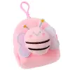 Bolsa de monedas de peluche de abeja de dibujos animados, mini bolsa para estudiantes, colgante para llavero, linda bolsa portátil para guardar auriculares