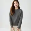 Suéter 100% Cachemir Puro para Mujer, Cuello Redondo Mangas Raglán Capa Interior con Hilo de Puntos Arcoíris, Suéter Grueso Cálido de Punto Capa Base